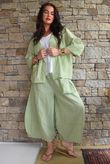 Arbi Gingham Pocket Culotte Pant Soft Olive